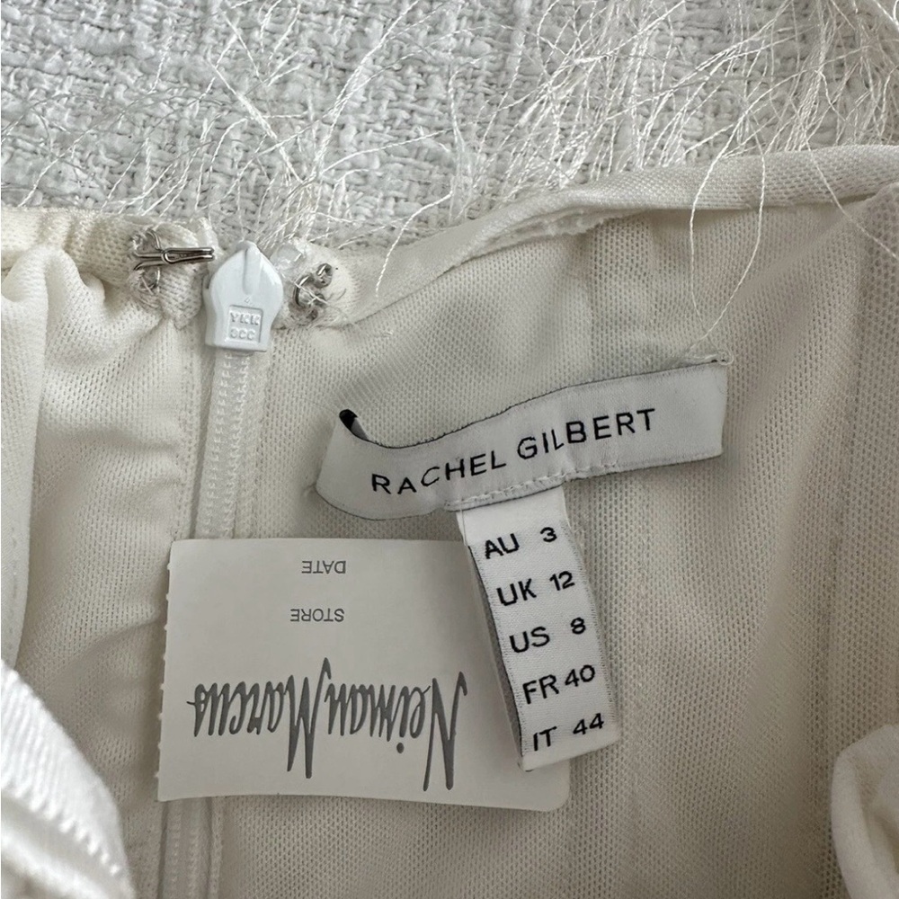 Rachel Gilbert White Strapless Feather Mini Dress - Picture 3 of 7